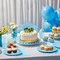 200Pcs Boy Baby Shower Party Supplies - Plates, Napkins, Cups (Baby Blue)